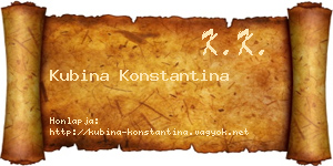 Kubina Konstantina névjegykártya